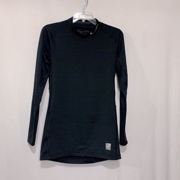 NIKE Pro Combat Hyperwarm Compression Dri-Fit long sleeve shirt silver logo sz L - Picture 12 of 12